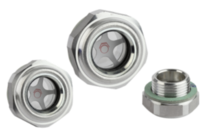 Ölschaugläser Aluminium, mit Naturglasscheibe