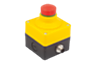 Bouton d'arrêt d'urgence dans boîtier Ø 22,3 mm avec blocs de contact, raccord M12
