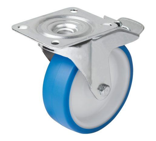 Roulette pivotante avec stop fix pour locaux sanitaires