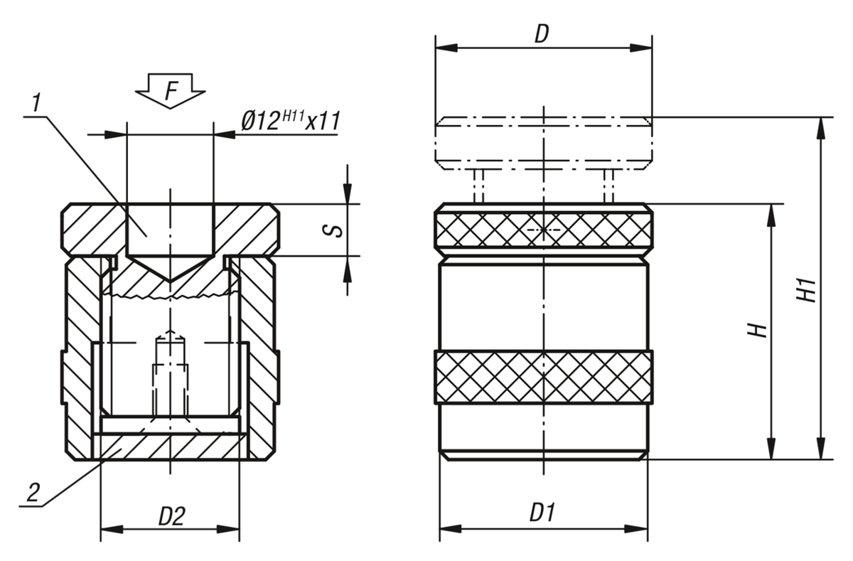 Schraubböcke mit flacher Auflage und Magnetfuß, Aluminium