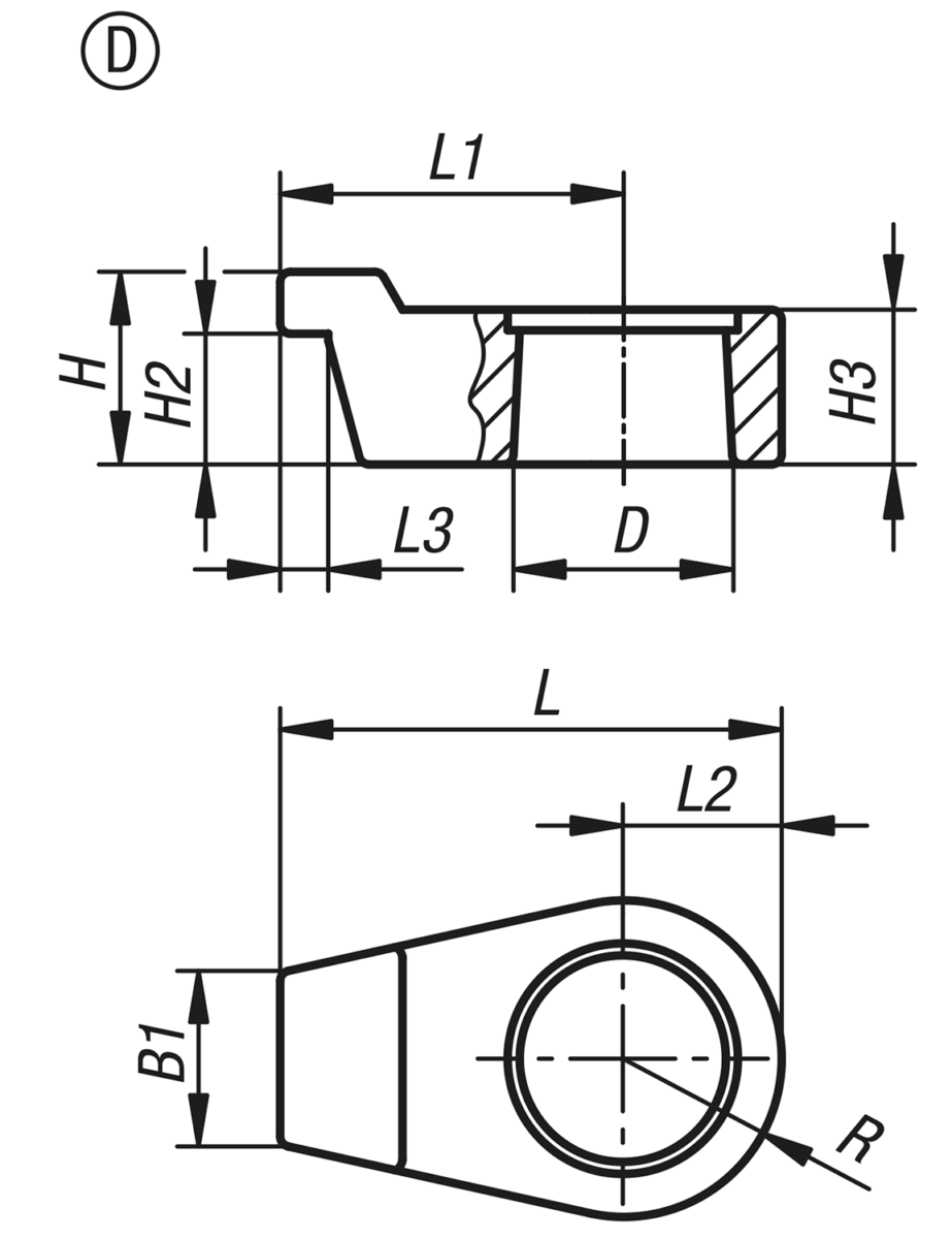 Spannarm für Schwenkspanner hydraulisch, Form D