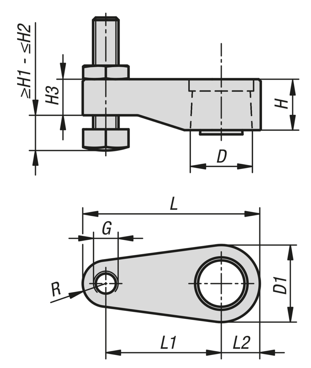 Spannarm für Schwenkspanner hydraulisch kompakt