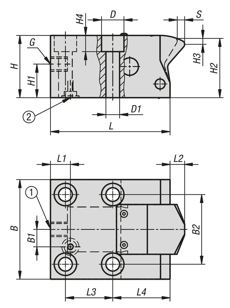 Niederzugspanner hydraulisch einfach wirkend mit Federrückstellung