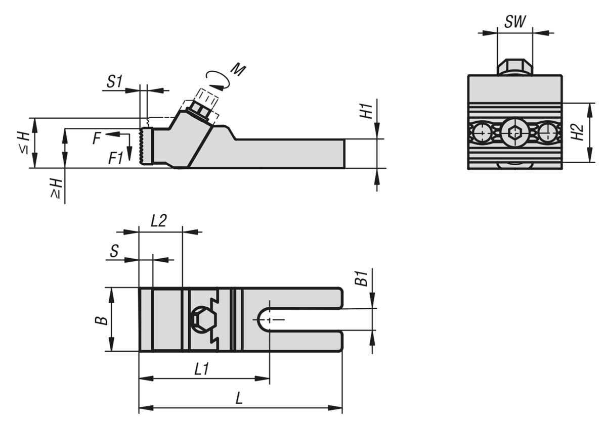 Stabilspannbacken Stahl, flach