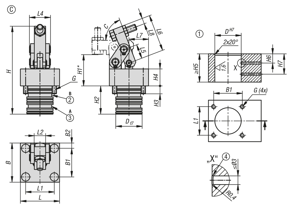 Hebelspanner hydraulisch doppelt wirkend