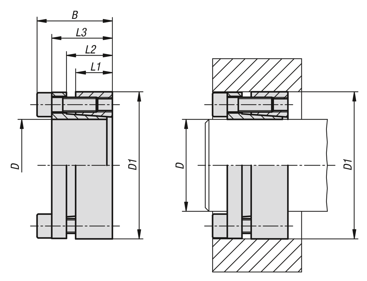 Spannsätze Form E kurze Bauform