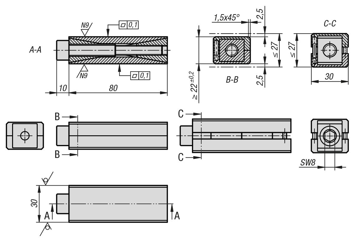Nivellierkeile Stahl u00 freistehend | norelem.ch