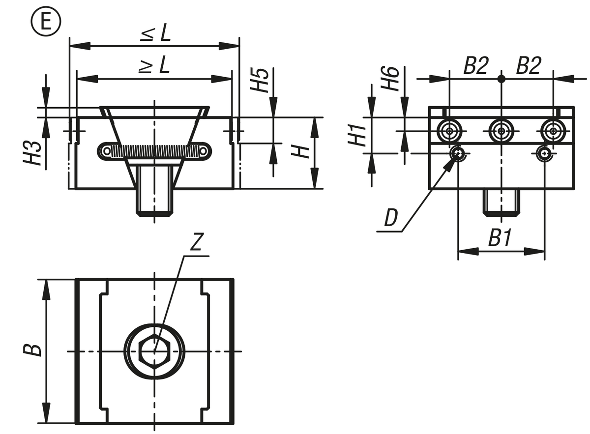 Keilspanner, Form E, mit Spannpins
