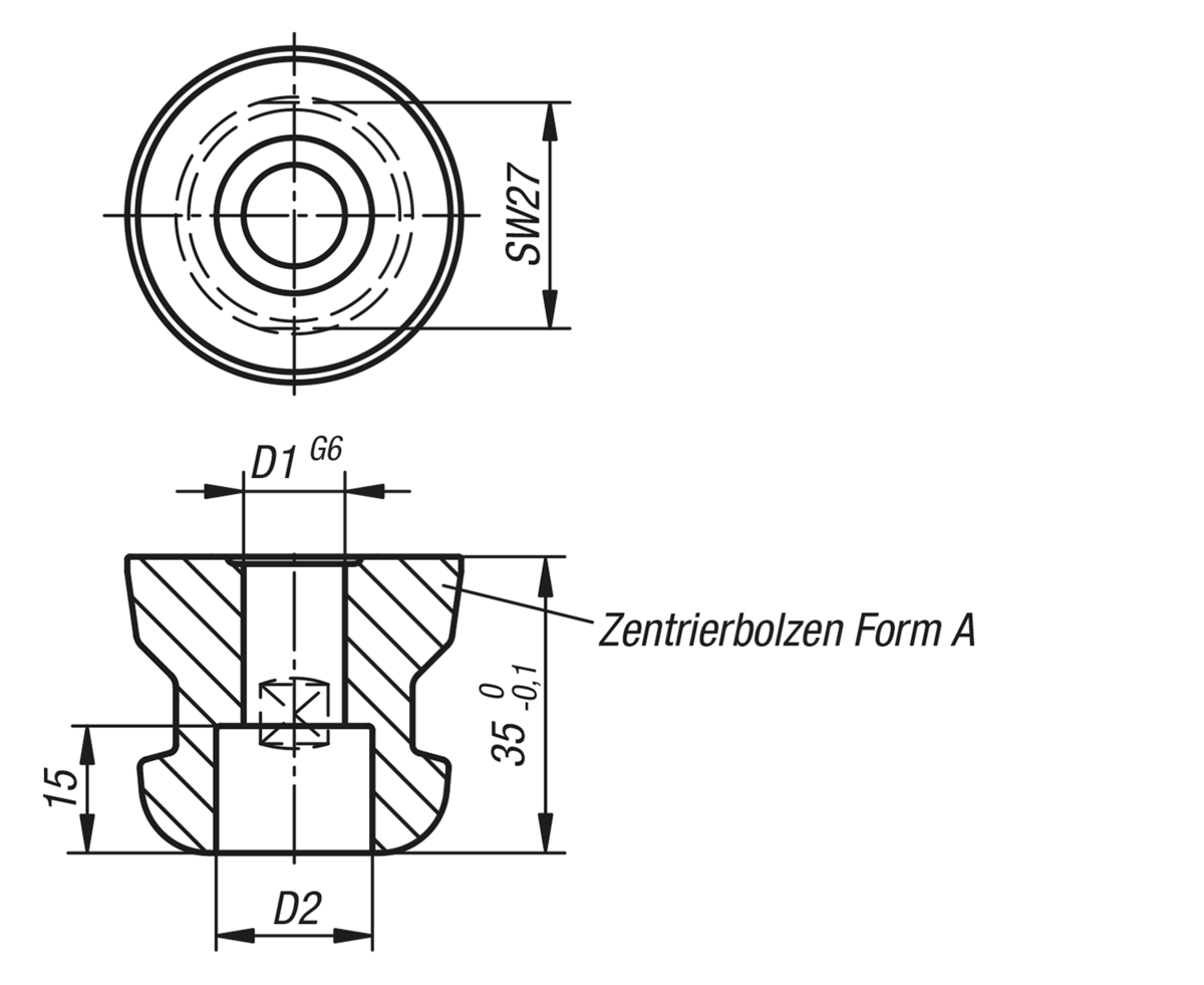 UNI lock 5-Achs-Spannbolzen für Werkstückbefestigung, Systemgröße 80 mm