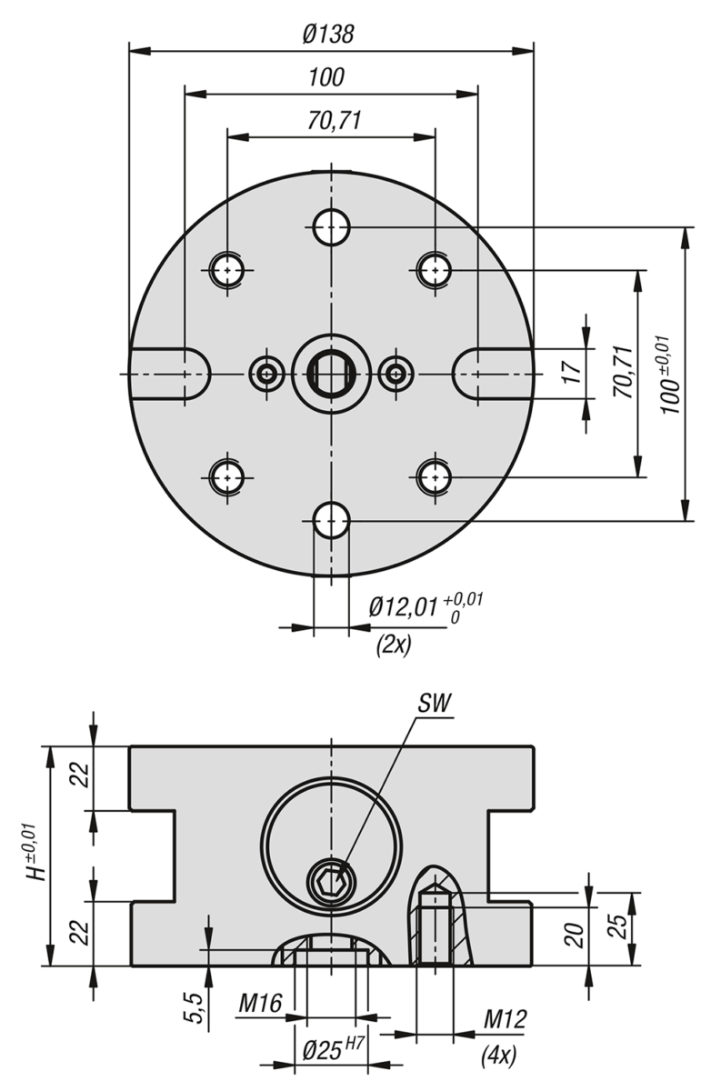 UNI lock 5-Achs-Basismodul Systemgröße 138 mm