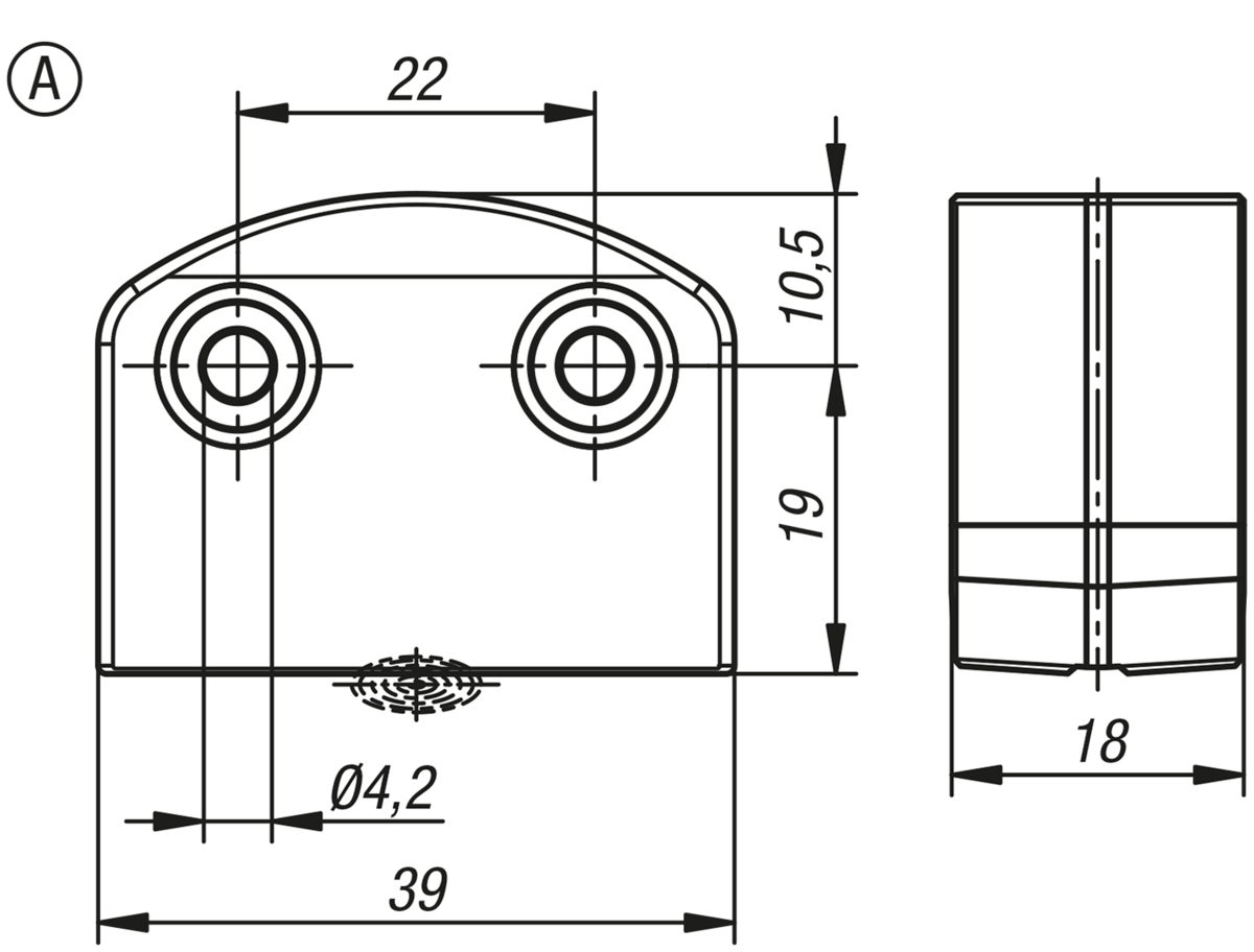 Betätiger für Sicherheitsschalter RFID codiert, Form A