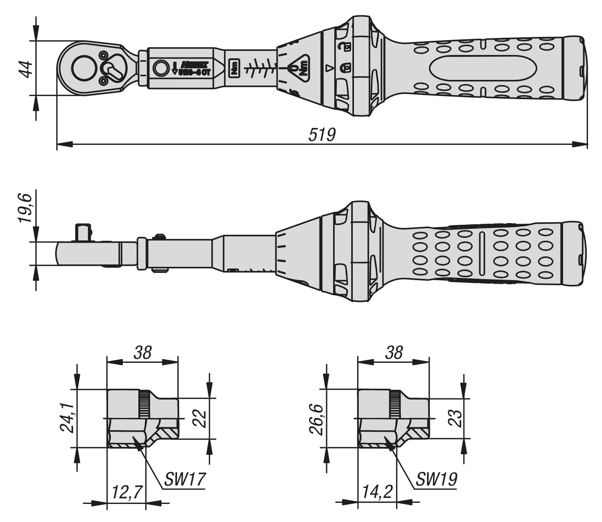 Drehmomentschlüssel für 5-Achs-Spanner