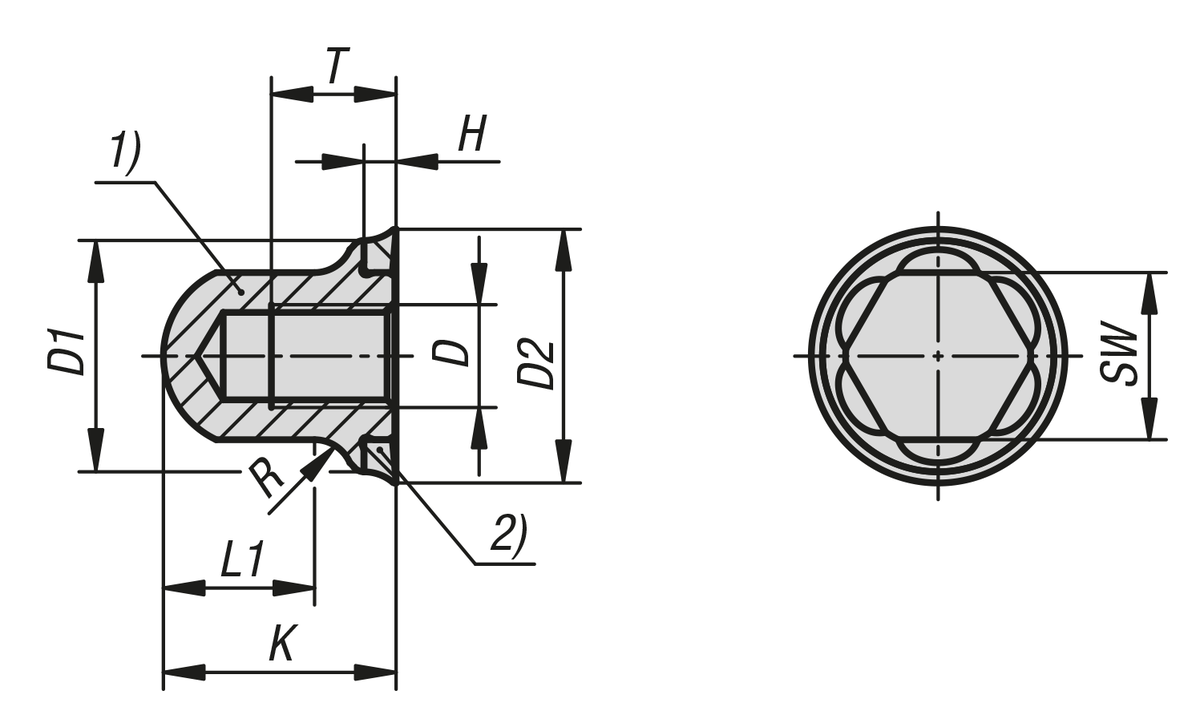 Sechskantmuttern Edelstahl mit Dichtring im Hygienic DESIGN